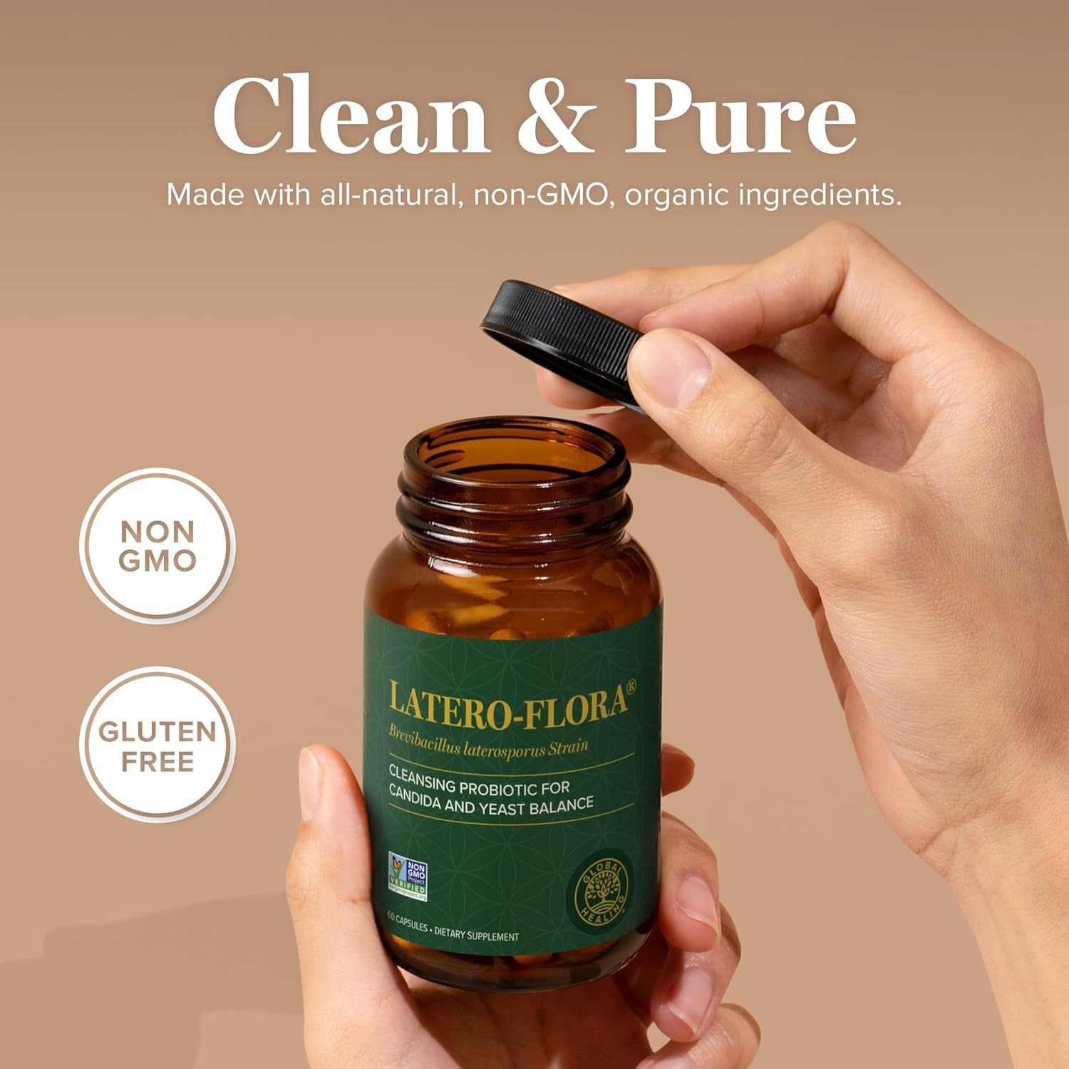 2- Pack- Global Healing Center Latero-Flora Probiotic 60 Caps