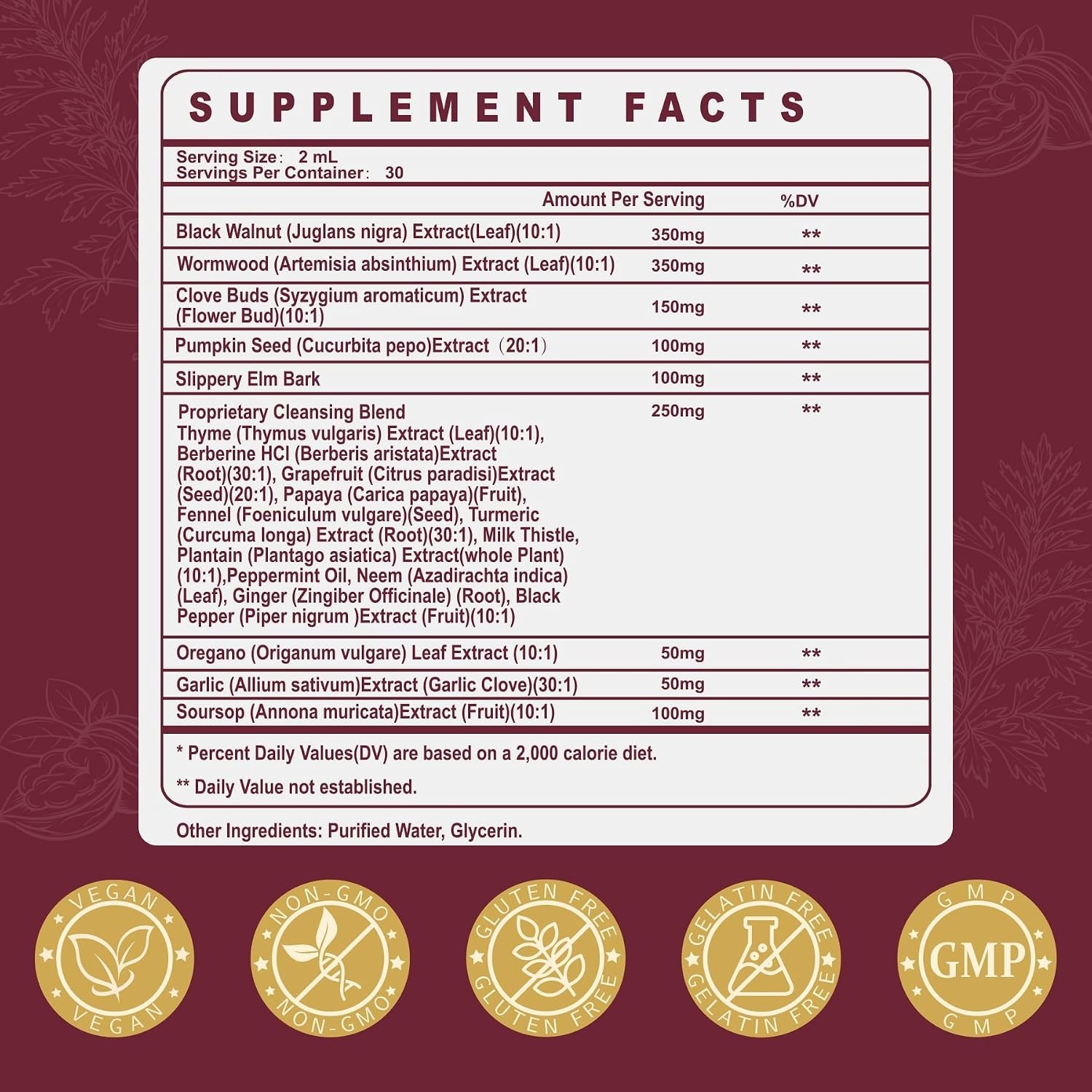 Liposomal Wormwood & Black Walnut Cleanse Drops – Effective for Gut Health