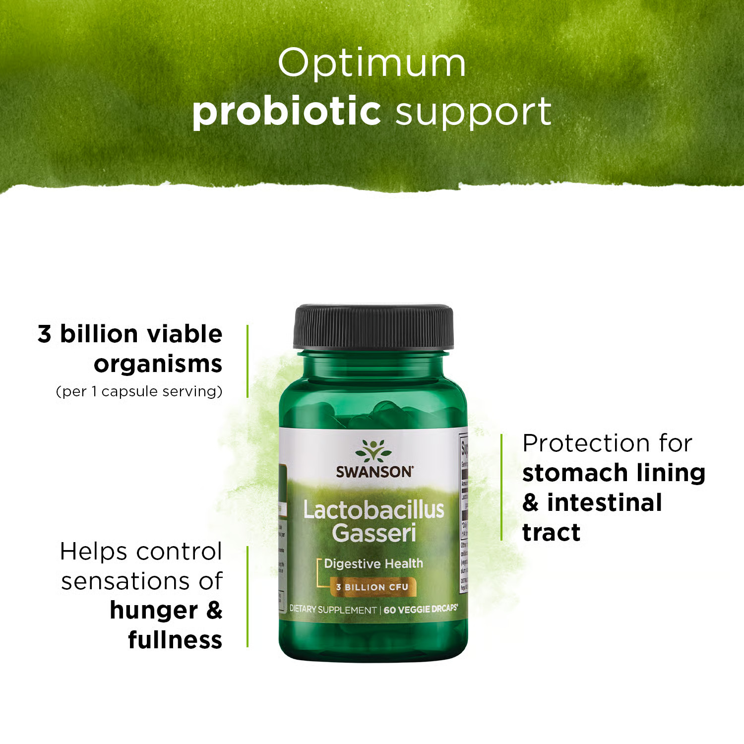Swanson Lactobacillus Gasseri Probiotic Supplement – 3 Billion CFU (60 Veg Caps)