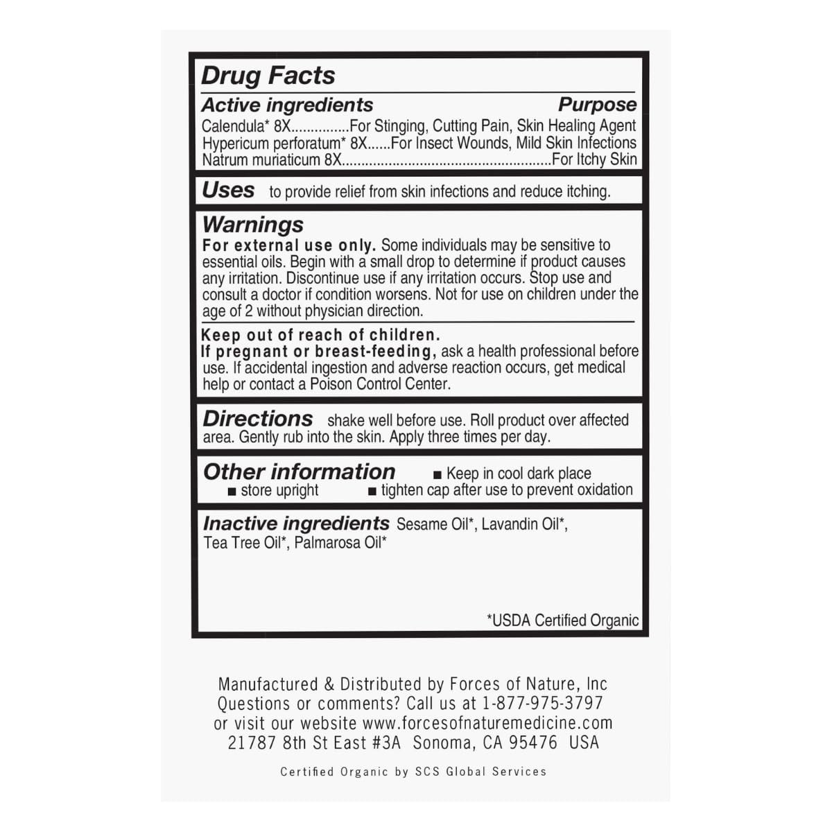 FORCES OF NATURE Organic Anti-Itch Extra 0.14 Fl Oz (Pack of 1), No Color