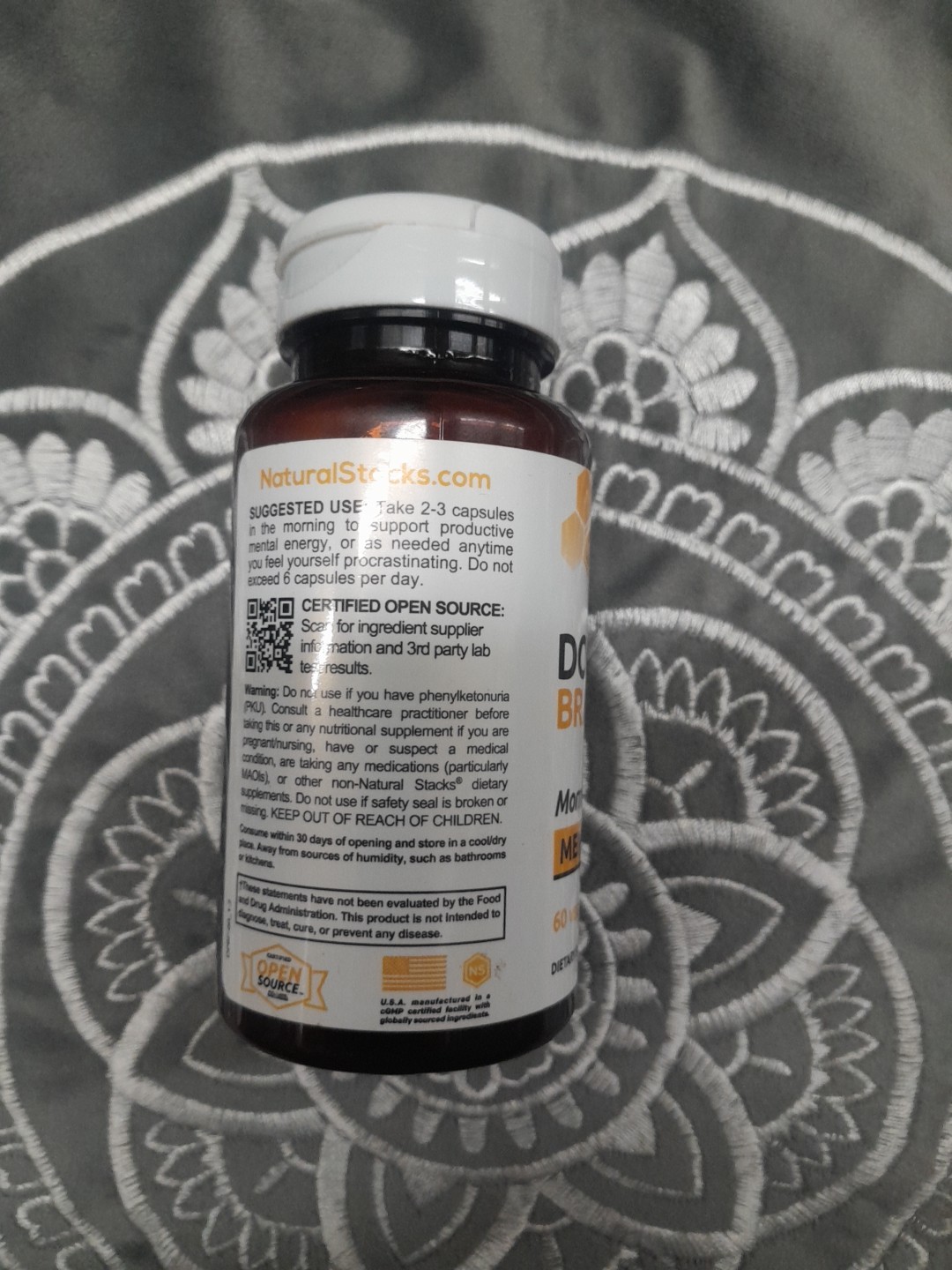 Natural Stacks DOPAMINE Brain Food, Mental Drive Capsules – 60 Count, Exp02/2026