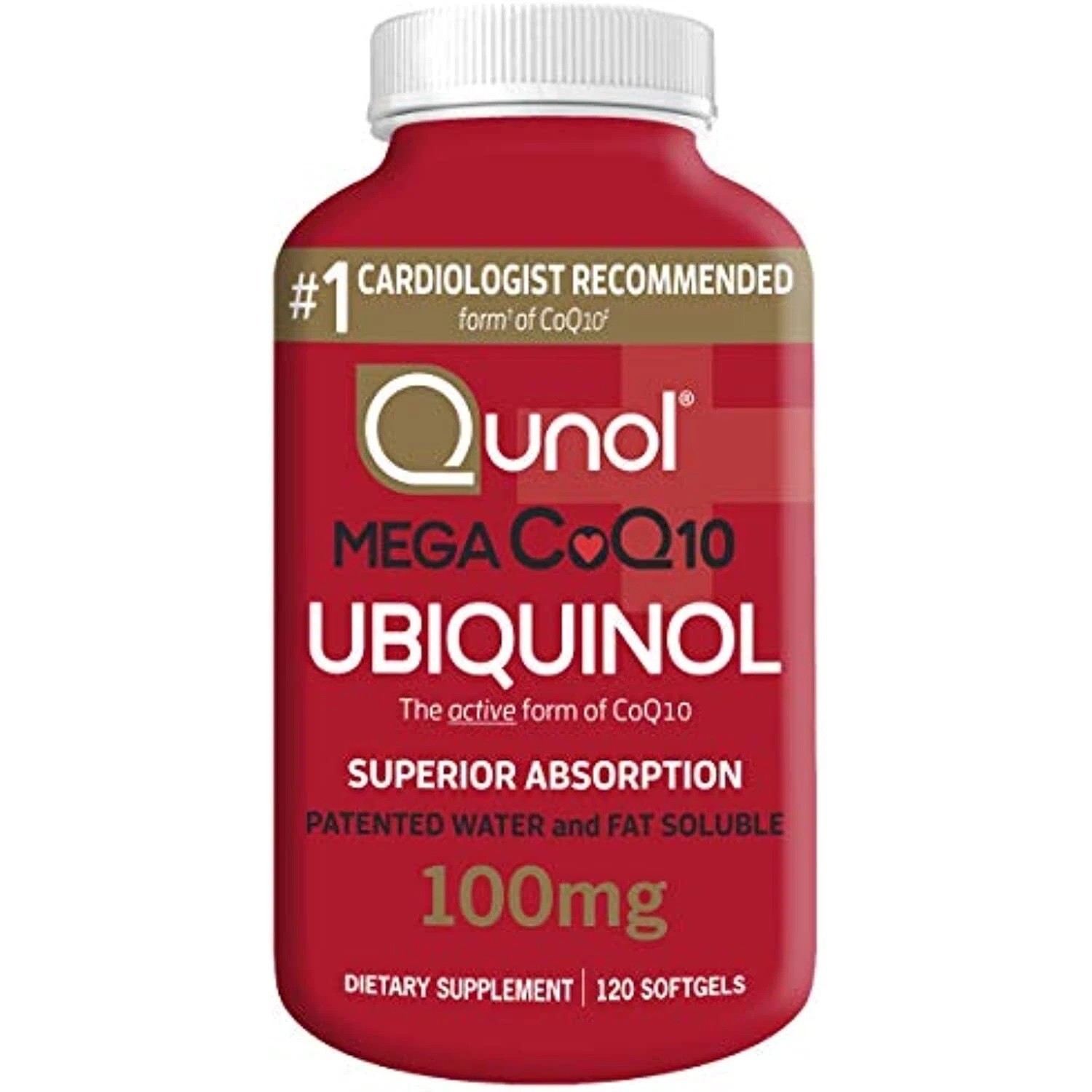 Ubiquinol CoQ10 Qunol Mega 100mg Superior Absorption 120 softgels