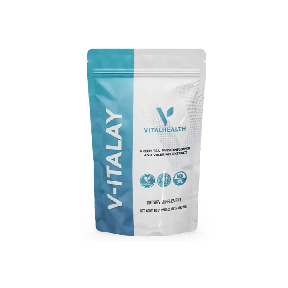 Vital Health V-ITALAY 60 Capsules w/ Green Tea, Passion Flower, Valerian EXP 27