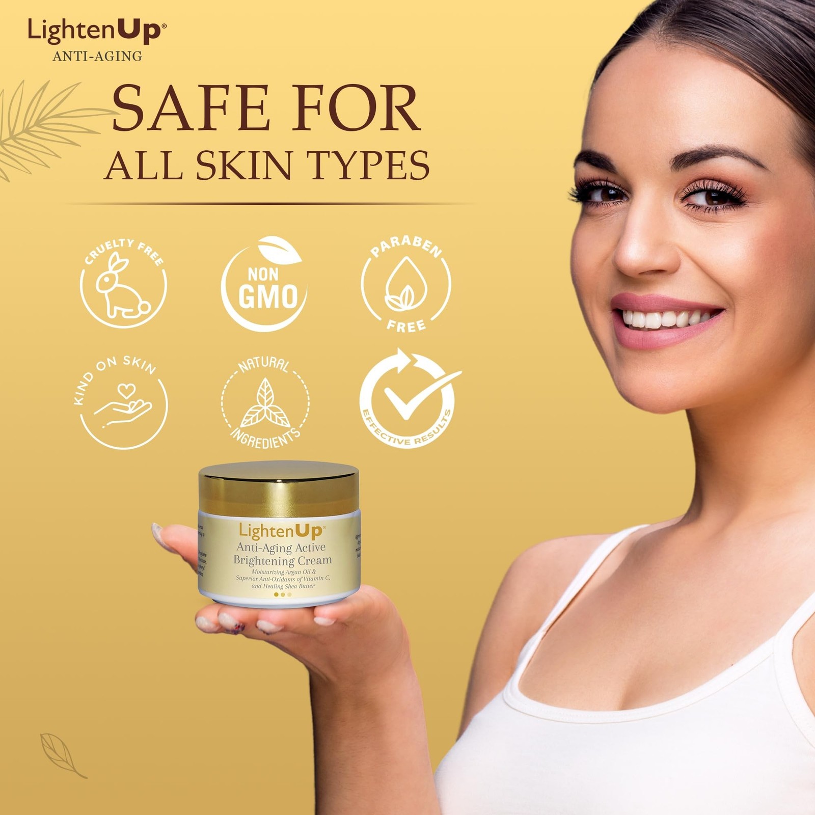 OMIC Lighten-Up Anti-Aging, Skin Brightening Cream – 4.4 fl oz / 100 ml – wit…