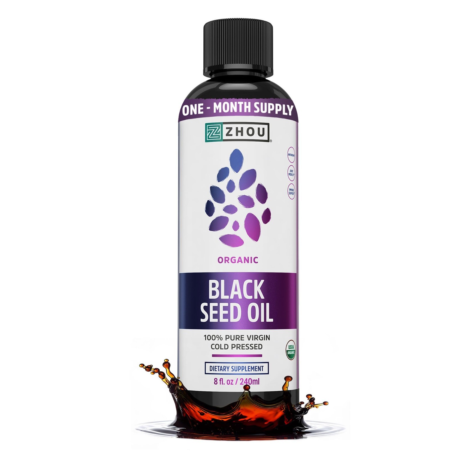 Pure Cold Pressed Black Seed Oil | Unrefined Black Cumin Supplement, Thymoquinon