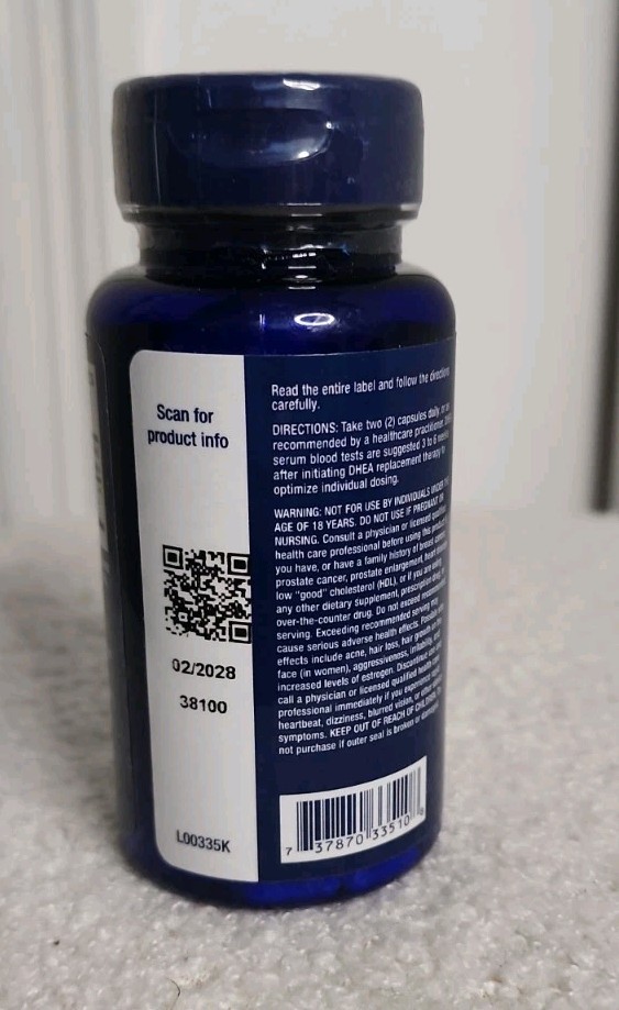 Life Extension, DHEA 25 mg, 100 Caps, Sealed