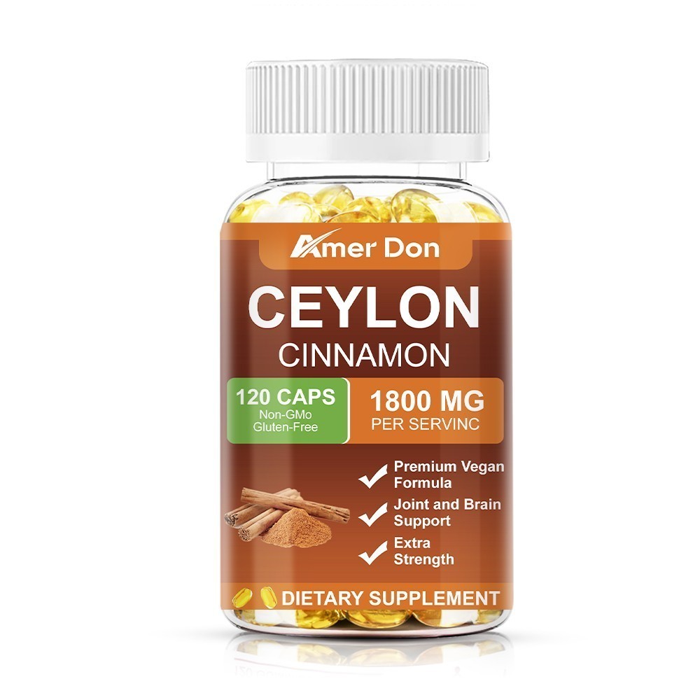 Organic Ceylon Cinnamon Softgels 1800mg High Potency Blood Sugar Support