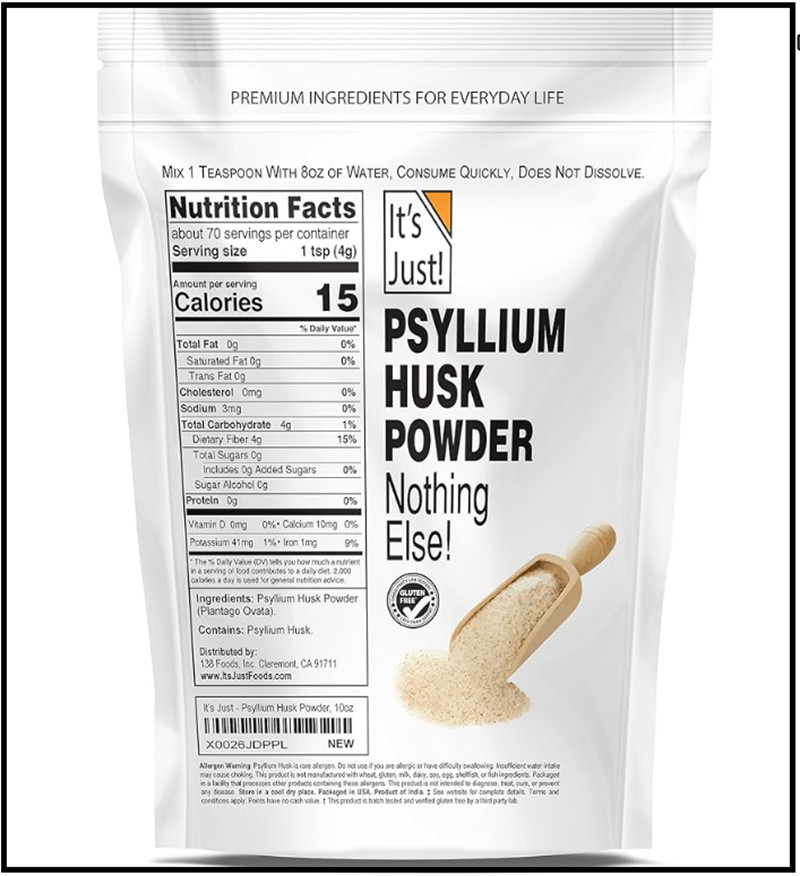 It’S Just – Psyllium Husk Powder, Non-Gmo, Dietary Fiber, Keto Baking (10Oz)