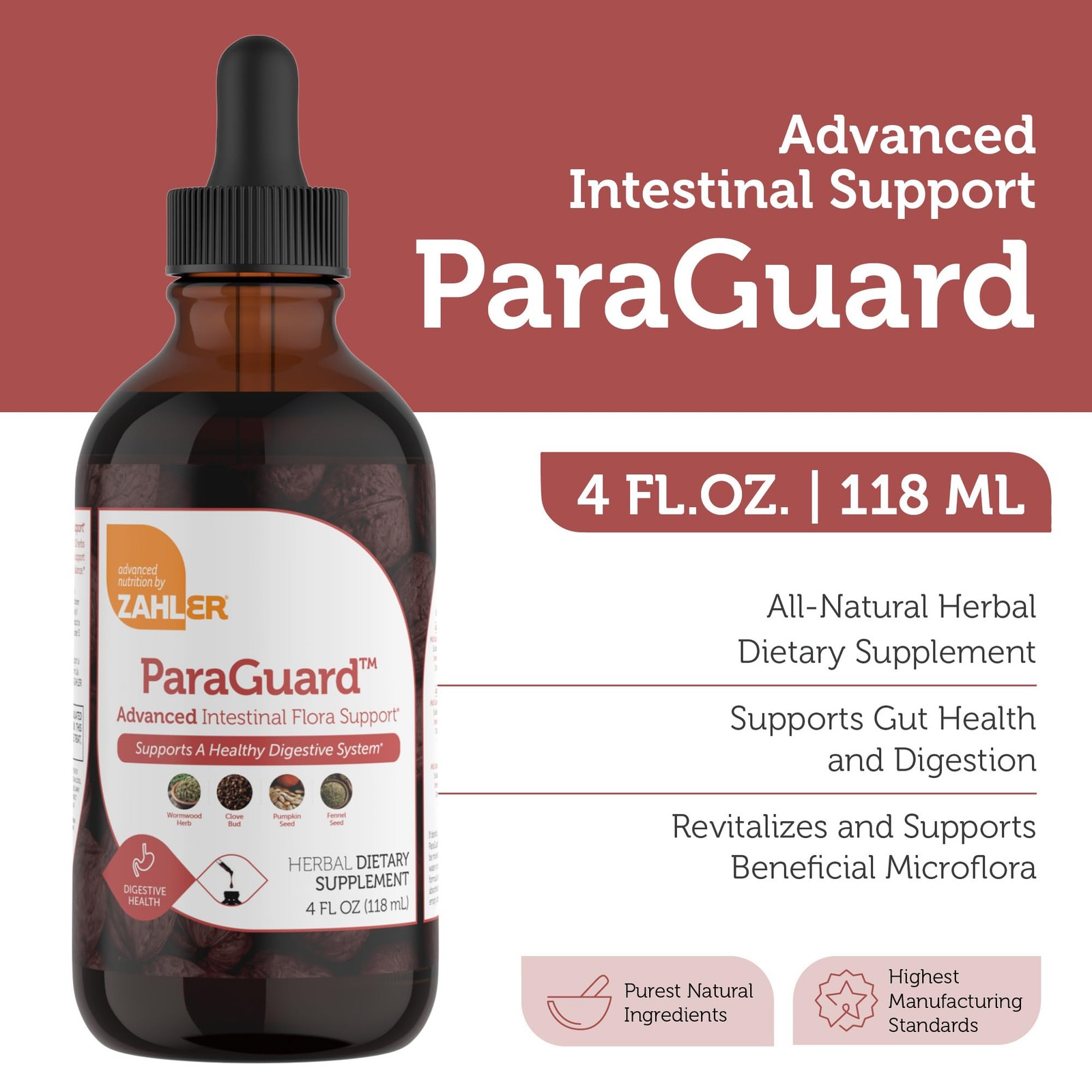 Zahler – ParaGuard Liquid Drops – Gut Health 4 Fl Oz (Pack of 1), Zh254