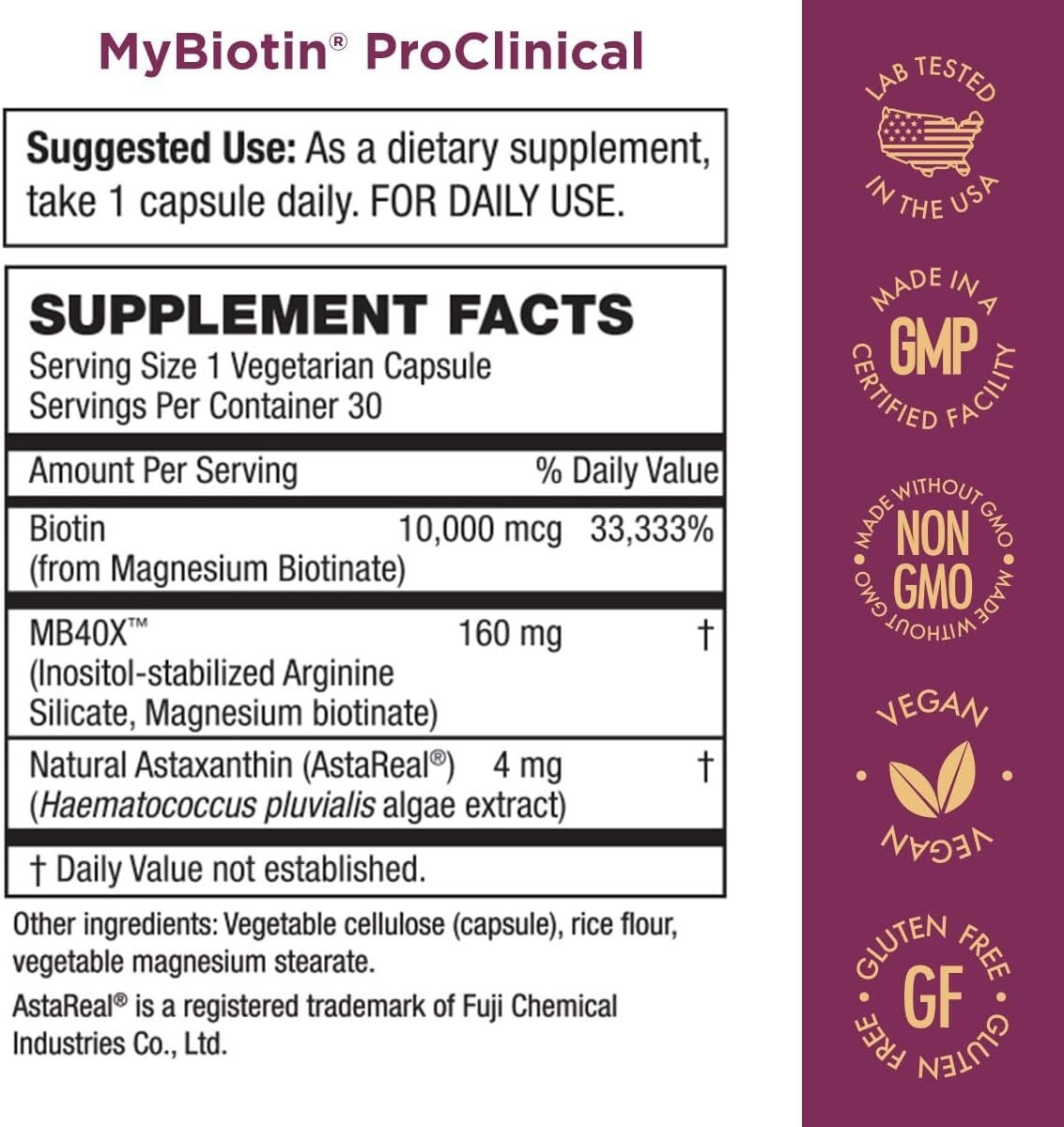 Purity Products My Biotin Pro Clinical 30 Caps