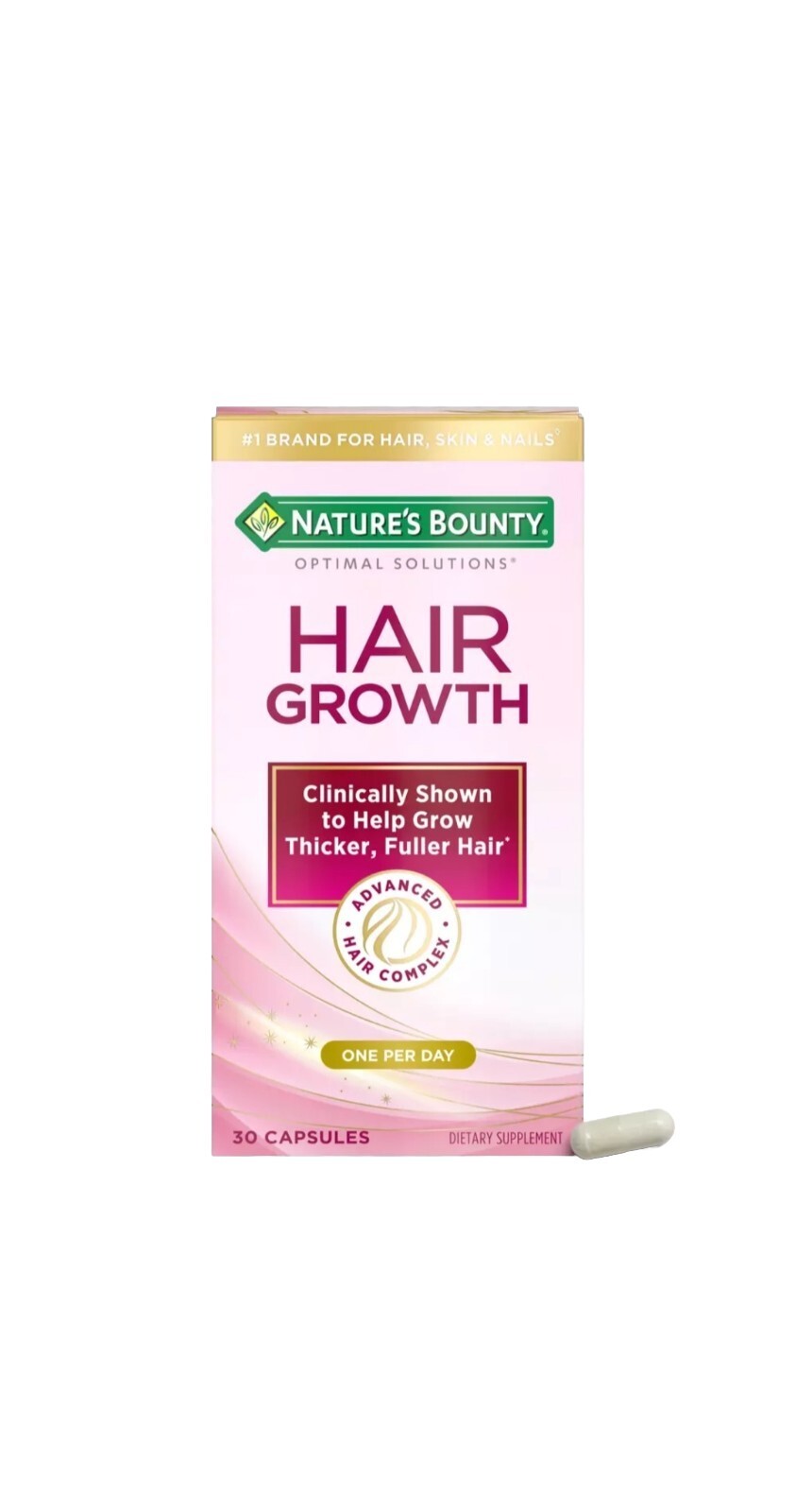 Nature’s Bounty Optimal Solutions Hair Growth .30 Capsules EXP:12/2025
