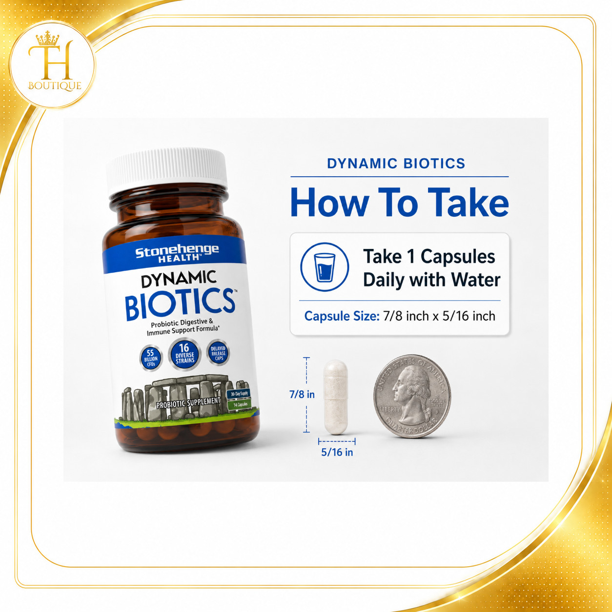 Dynamic BIOTICS Stonehenge Probiotic Immune, Digestive, IBS & Gut Support