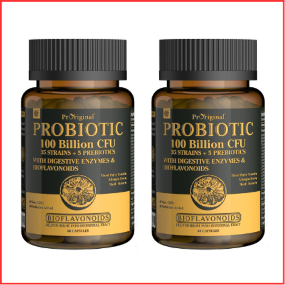 PROBIOTICS with Prebiotics Men Women Gut Digestive Health 60ct 2 Pack PRORIGINAL
