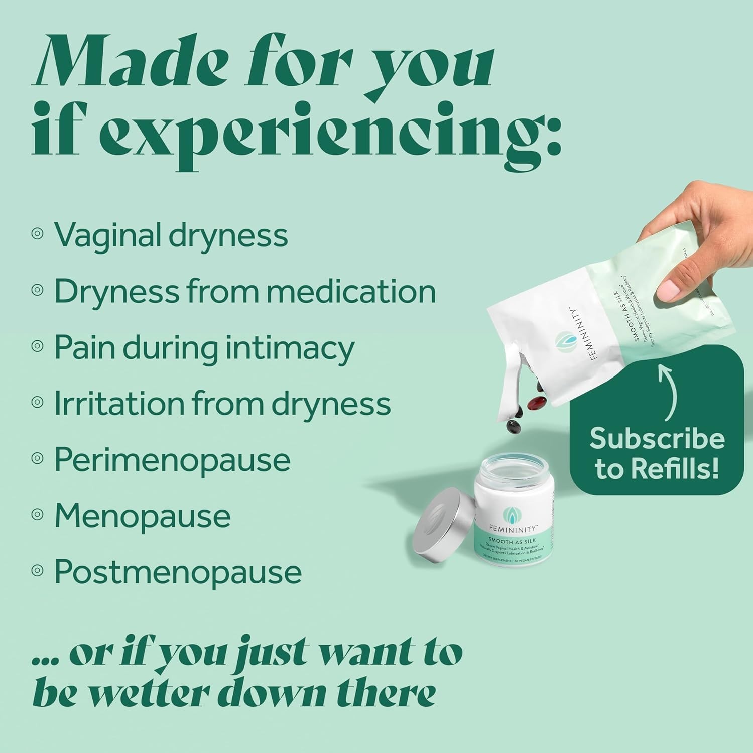 30-Day Refill Softgels for Vaginal Dryness, Sea Buckthorn Oil with Omega 7