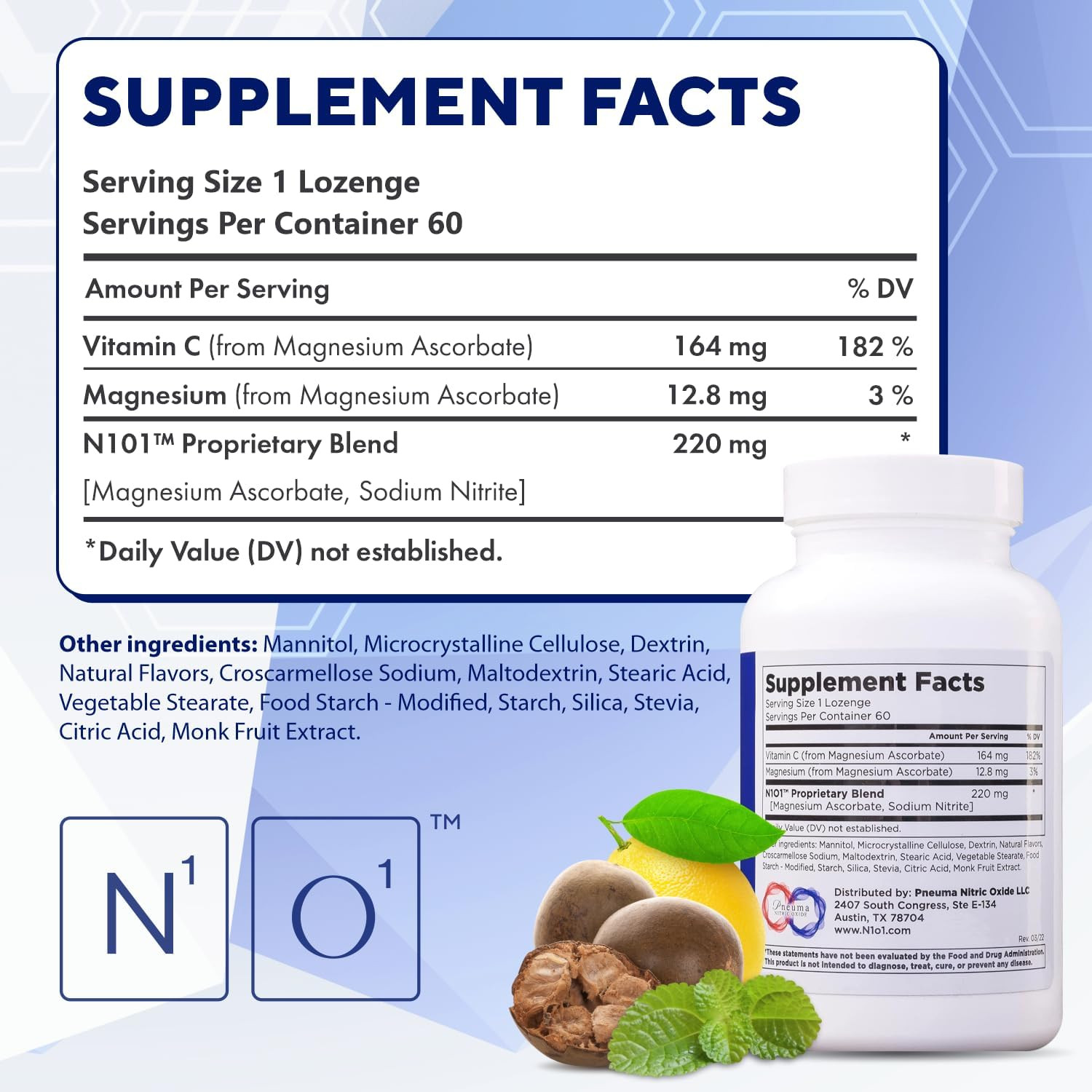 Terry Naturally Nitric Oxide Lozenges for Heart Health Support Dietary Supplemen