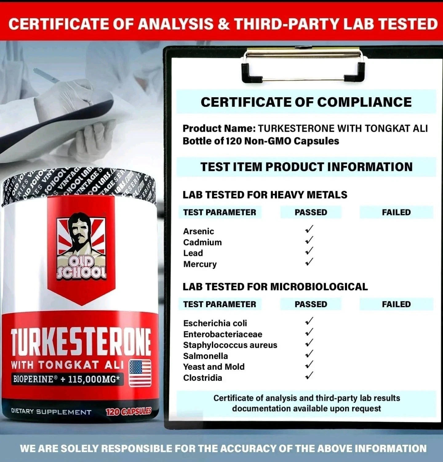 Turkesterone 15.000mg, 120 Capsules – Non-GMO & Gluten Free Supplement – USAAA +