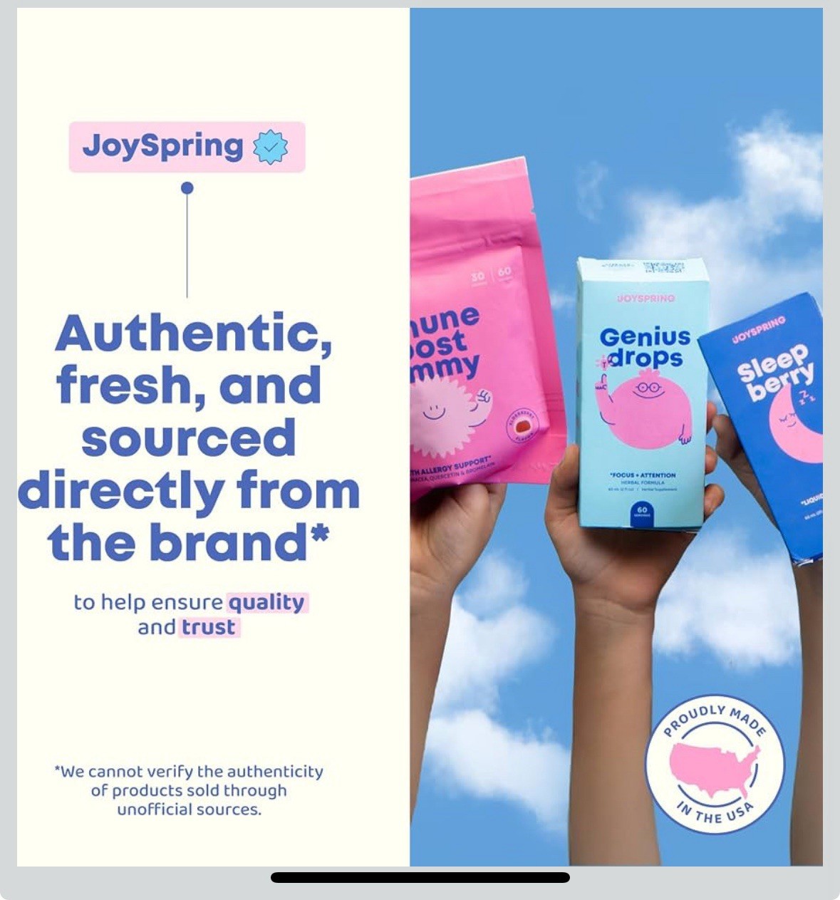 JoySpring BrainyBelly Kids Probiotic Brain & Gut Support
