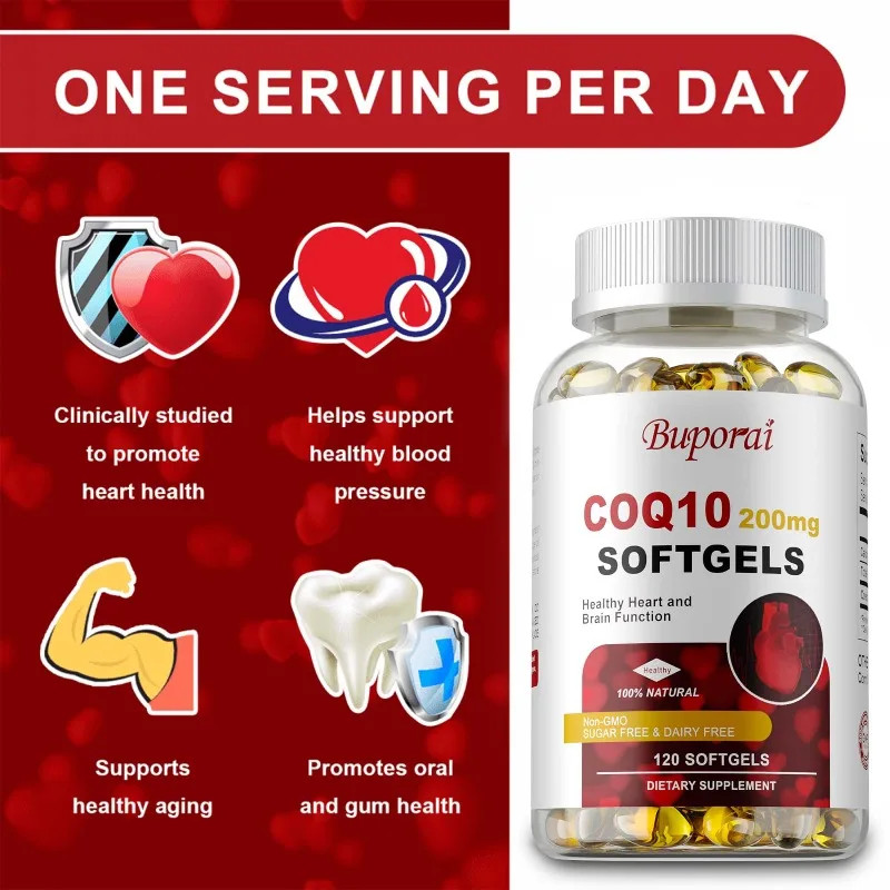 CoQ10 200 Mg 240pcs, Blood Circulation, Supports Heart and Cardiovascular Health
