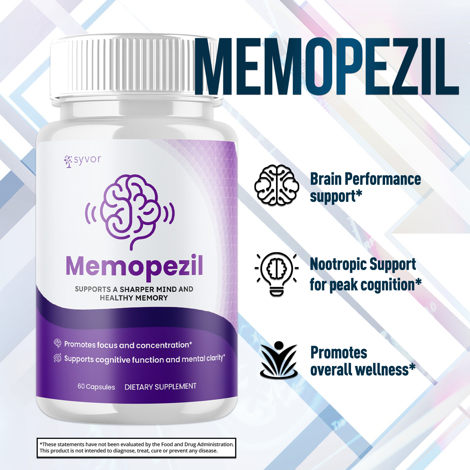 (5 Pack) Memopezil Nootropic All Natural Brain Supplement Memo Pezil 300 Capsule