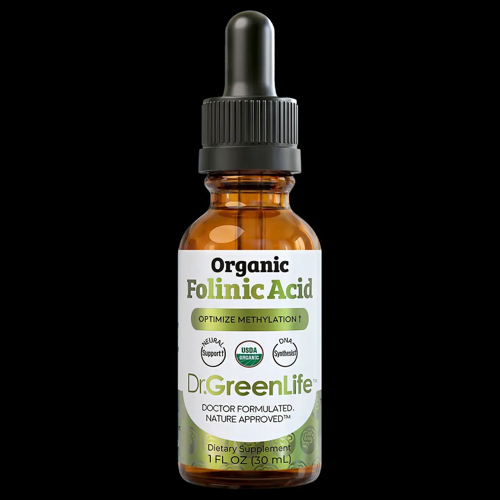 Dr GreenLife USDA Organic Folinic Acid – MTHFR-Friendly Folate 1 FL Oz / 30ml
