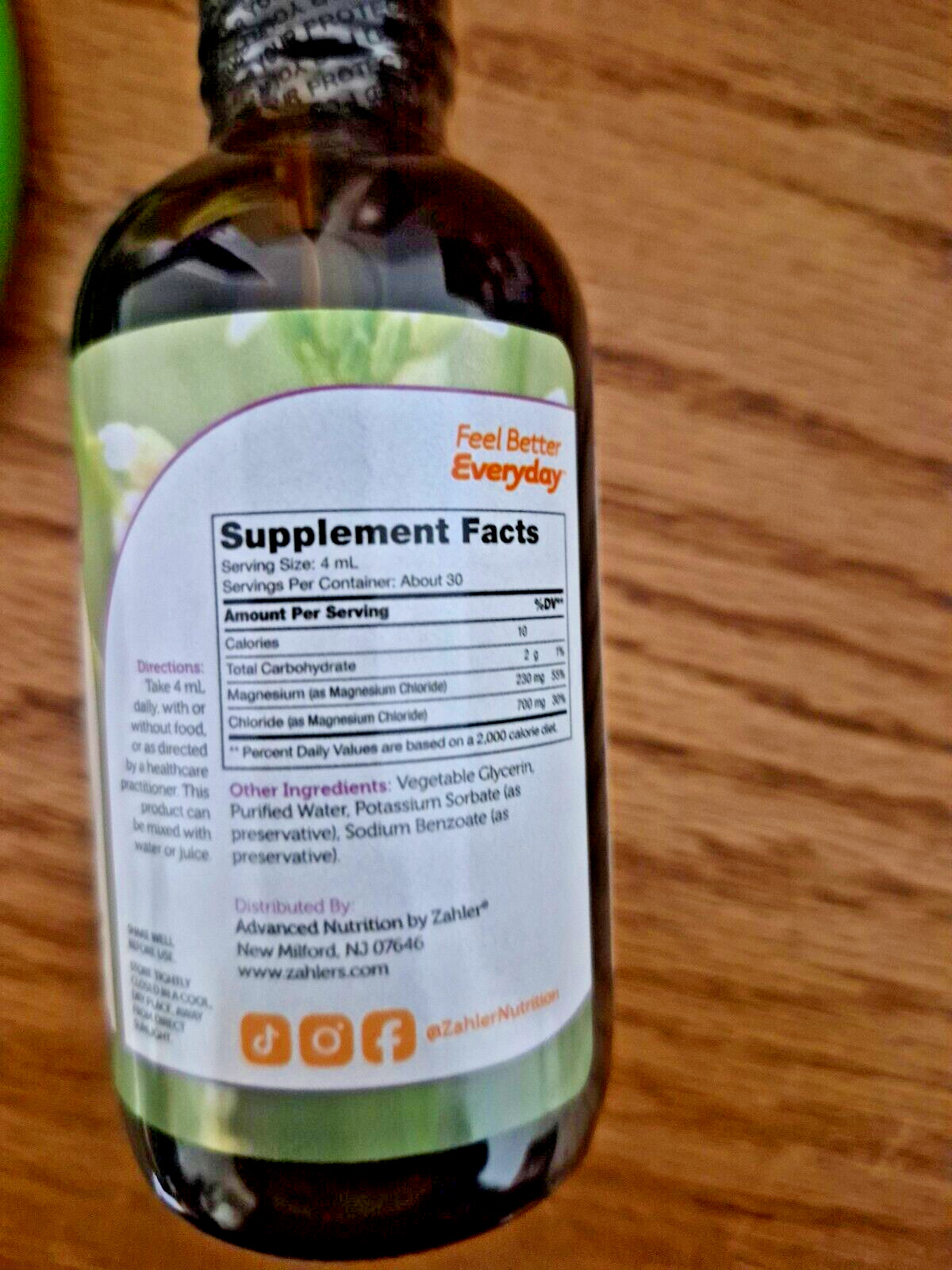 Zahler Magnesium Liquid Drops Super Strength – 4 Fl Oz EXP 10/2027