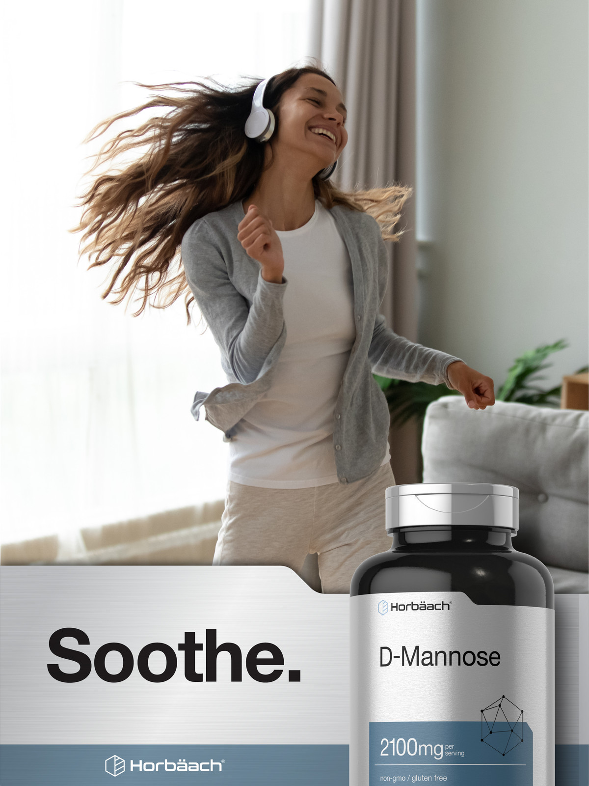 D Mannose Capsules | 2100 mg | 120 Count | Non-GMO & Gluten Free | by Horbaach