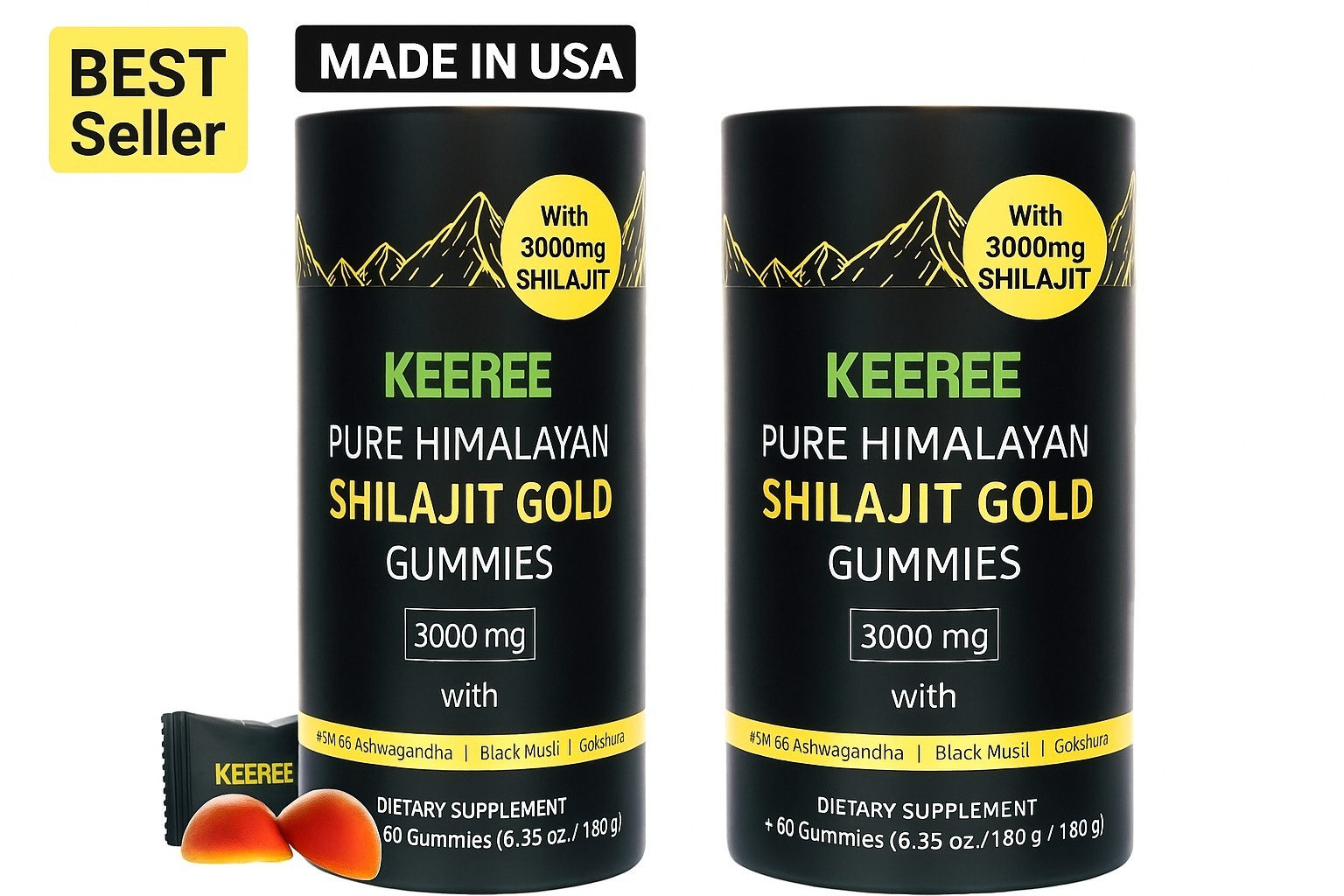 Pure Himalayan Shilajit Gummies 3000mg Energy, Testosterone & Immunity Boost 2PK