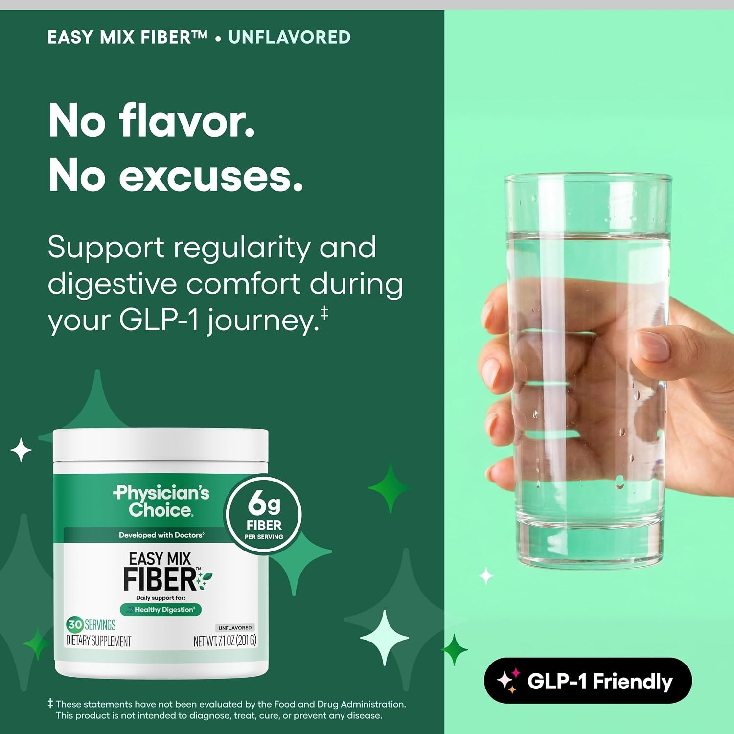 Soluble Fiber Powder Prebiotic Supplement Sugar Free Unflavored 7.1oz