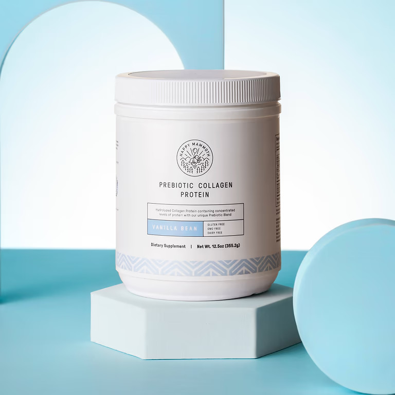 Happy Mammoth Prebiotic Collagen Protein Vanilla Bean FREE Same Day Shipping