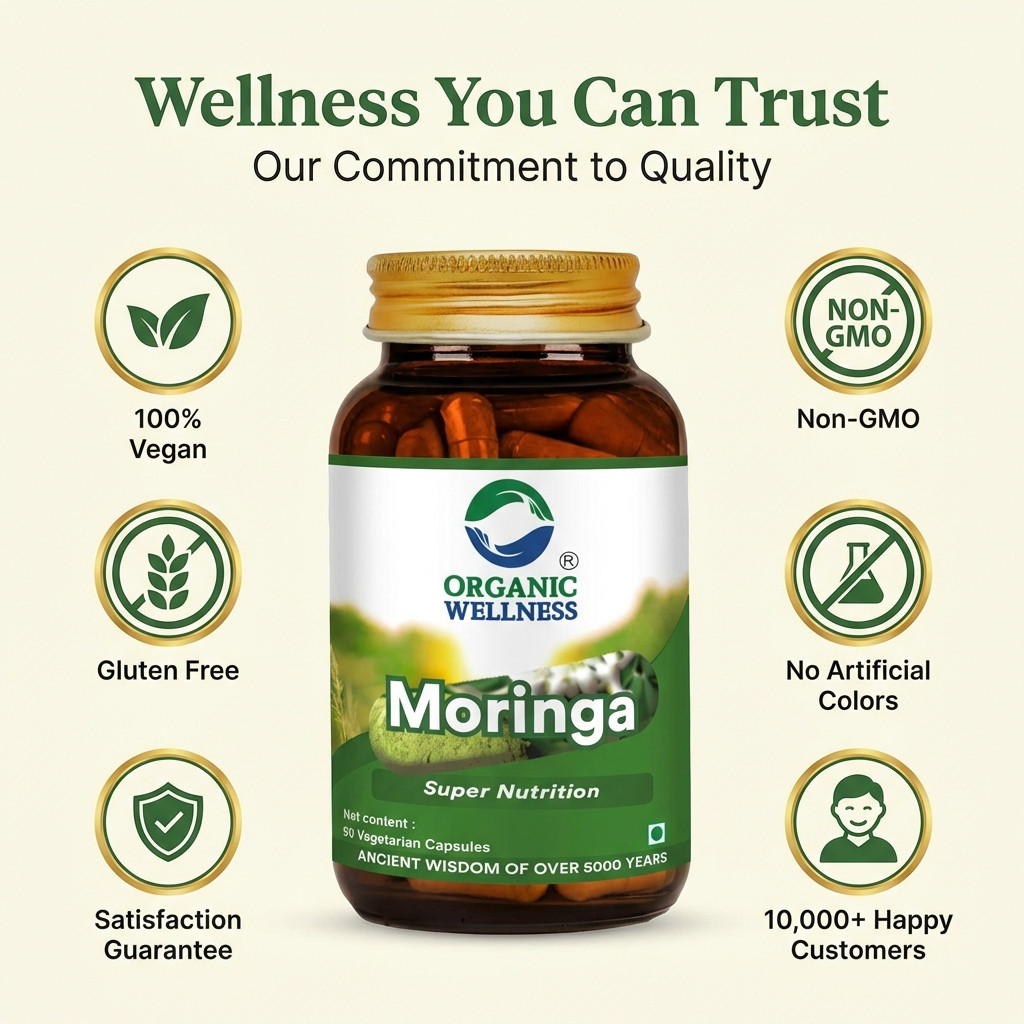 ORGANIC WELLNESS moringa super nutrition 90 vegetarian capsules