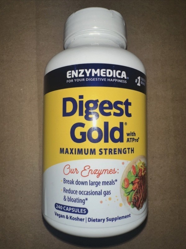 Enzymedica Digest Gold Max Strength w/ ATPro – 240 Caps, Exp 11/2026
