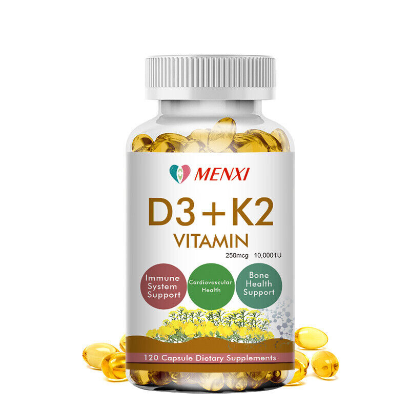 Vitamin D3 10000 IU + K2 MK7 250mcg tablets Immune support strong bones 10-120Pc