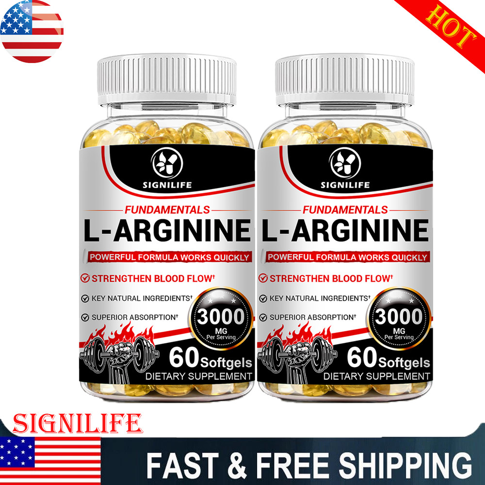 Nitric Oxide Booster L-Arginine, L-Citrulline 3000mg 60 Caps HIGHEST POTENCY-