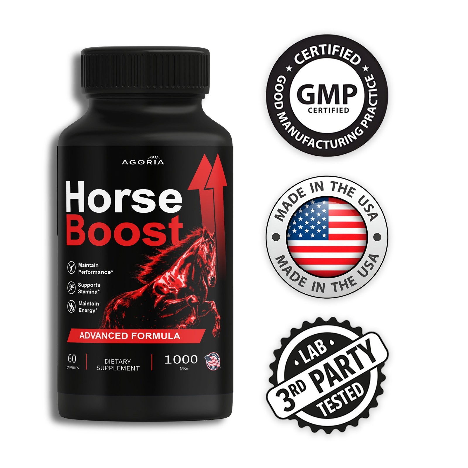 (2 Pack) Horse Boost Pills Male Health Support Formula HorseBoost 120 Capsules