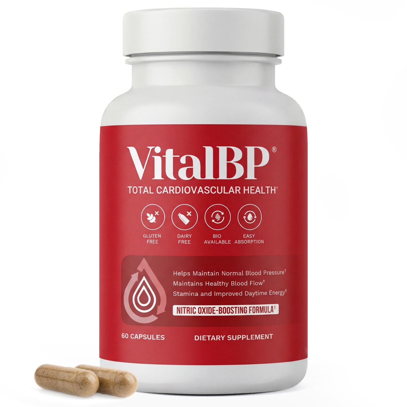 Blood Pressure Support Supplement with CoQ10, K2, D3 & L-Citrulline – 60 Caps