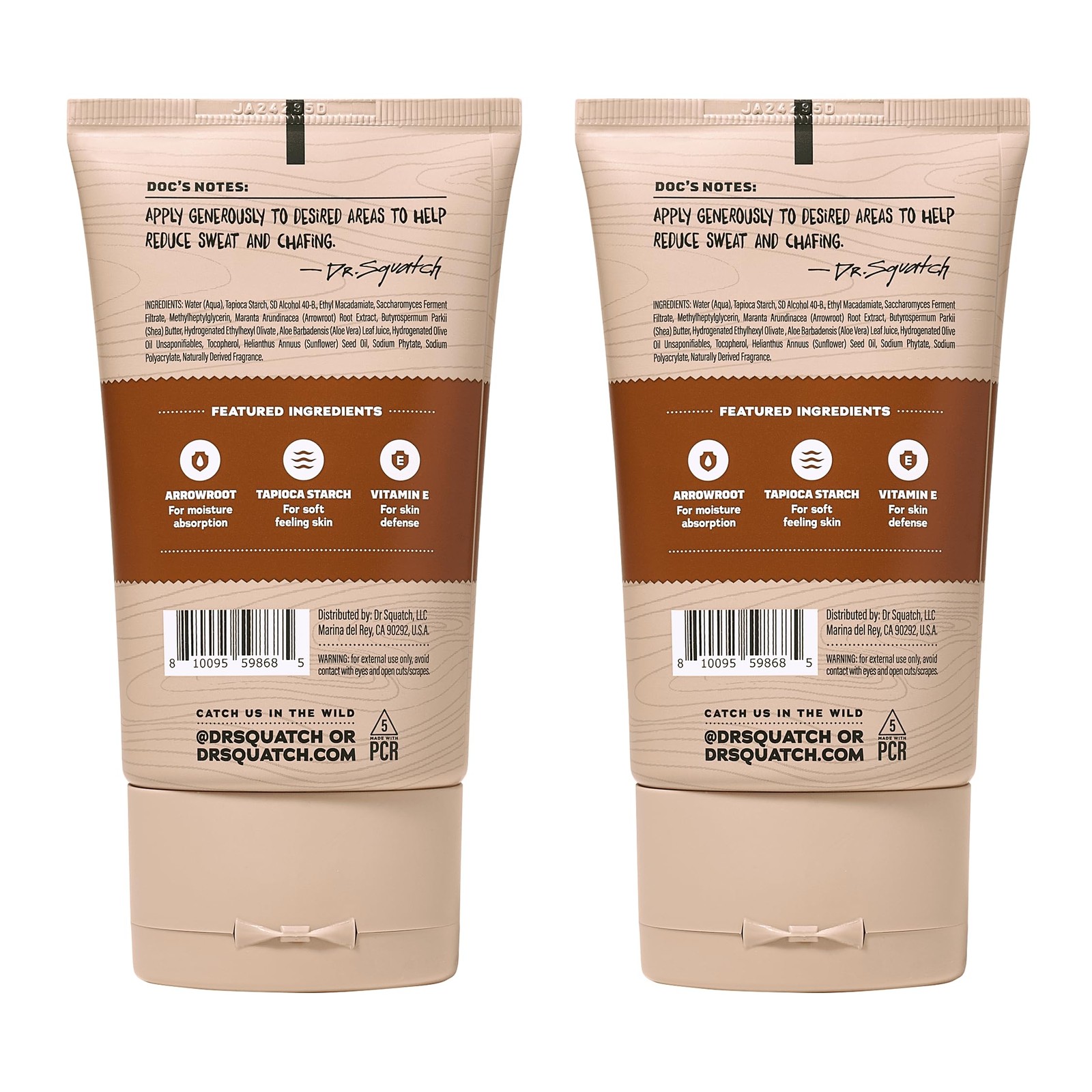 Dr. Squatch Whole Body Deodorant for Men – Odor + Sweat 3.4 Fl Oz (Pack of 2)