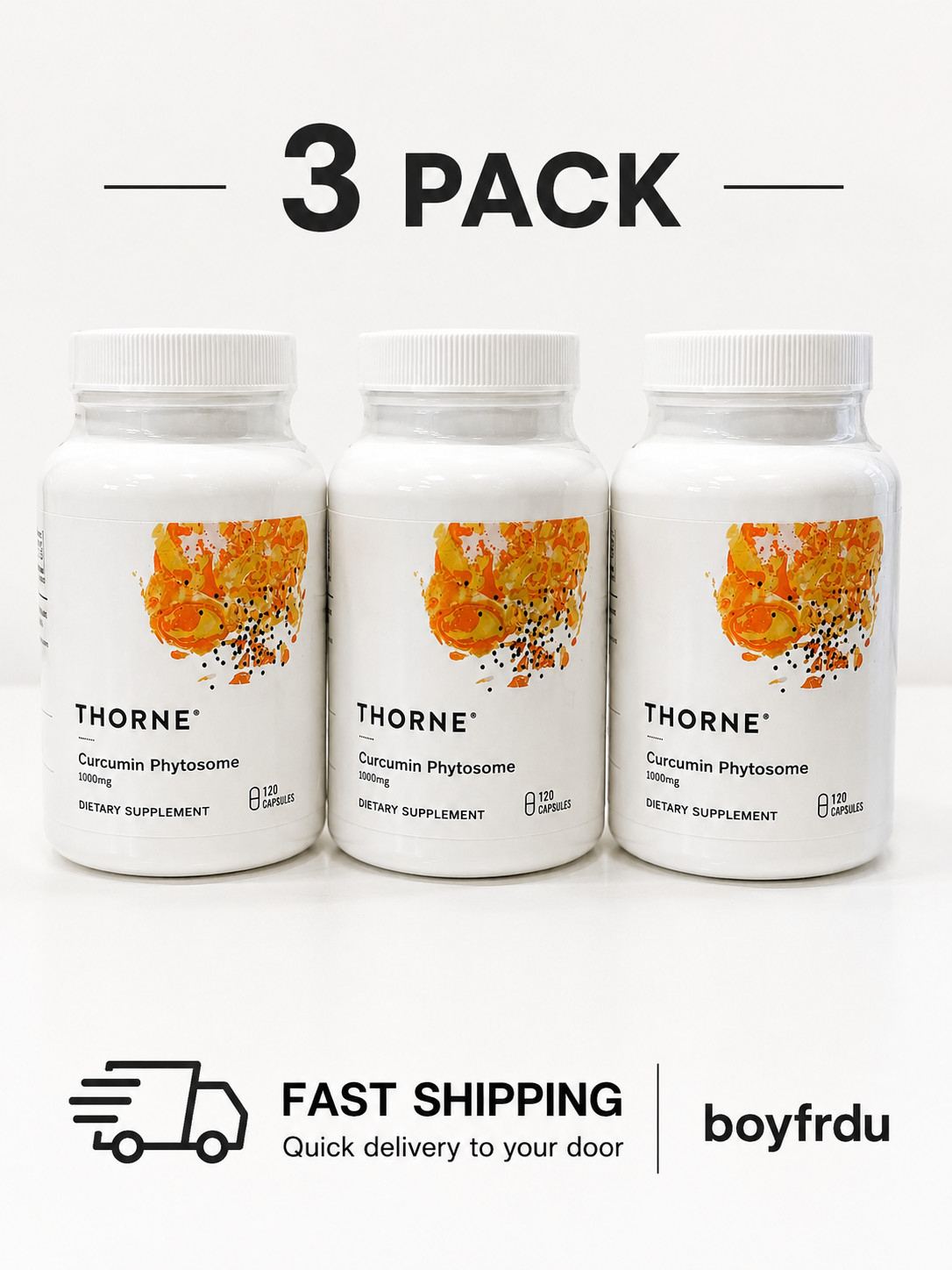 3Pack Sealed Thorne Curcumin Phytosome 1000 Mg Supplement, 120 Caps Exp 01/2028