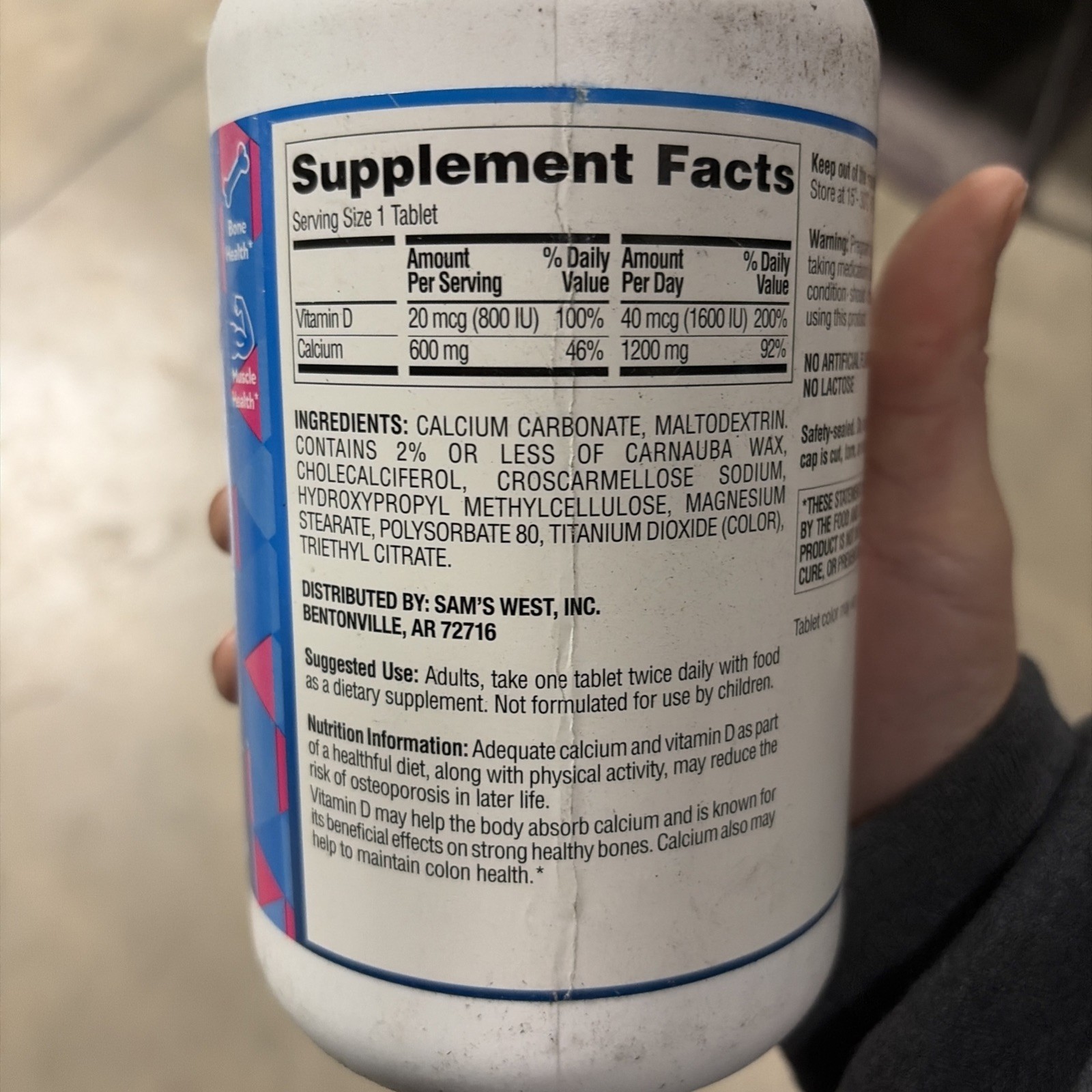 Calcium with Vitamin D3 Tablets, 600 ct. (EXP: 06/2027)