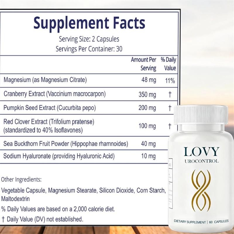 Lovy Urocontrol Capsules, Bladder Health Supplement, Maximum Strength Formula