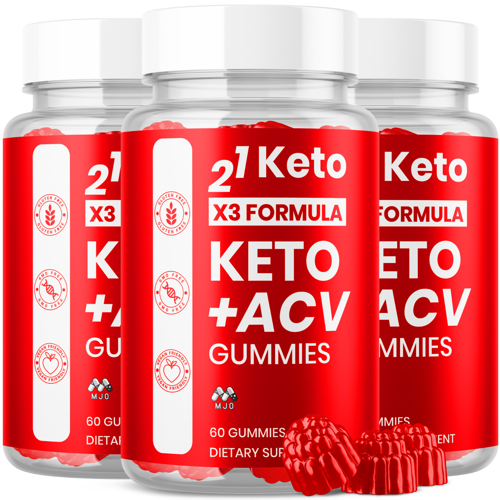 (3 Pack) 21 Keto Nutrition X3 ACV Gummys Vitamin Max Supplement 180 Gummies