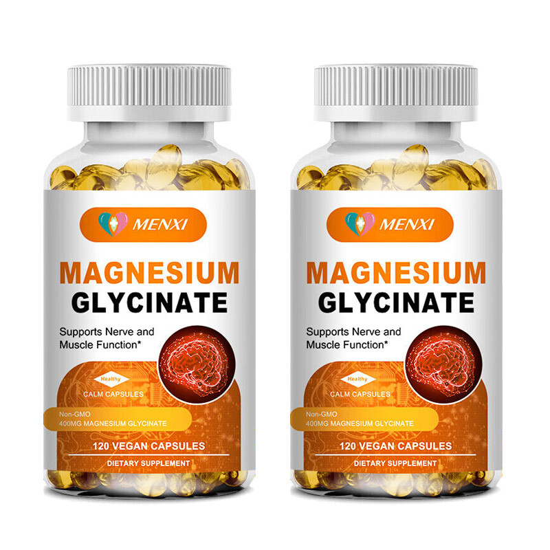 240PCS Magnesium Glycinate Tablets 400mg High Absorption Chelated MENXI Capsules