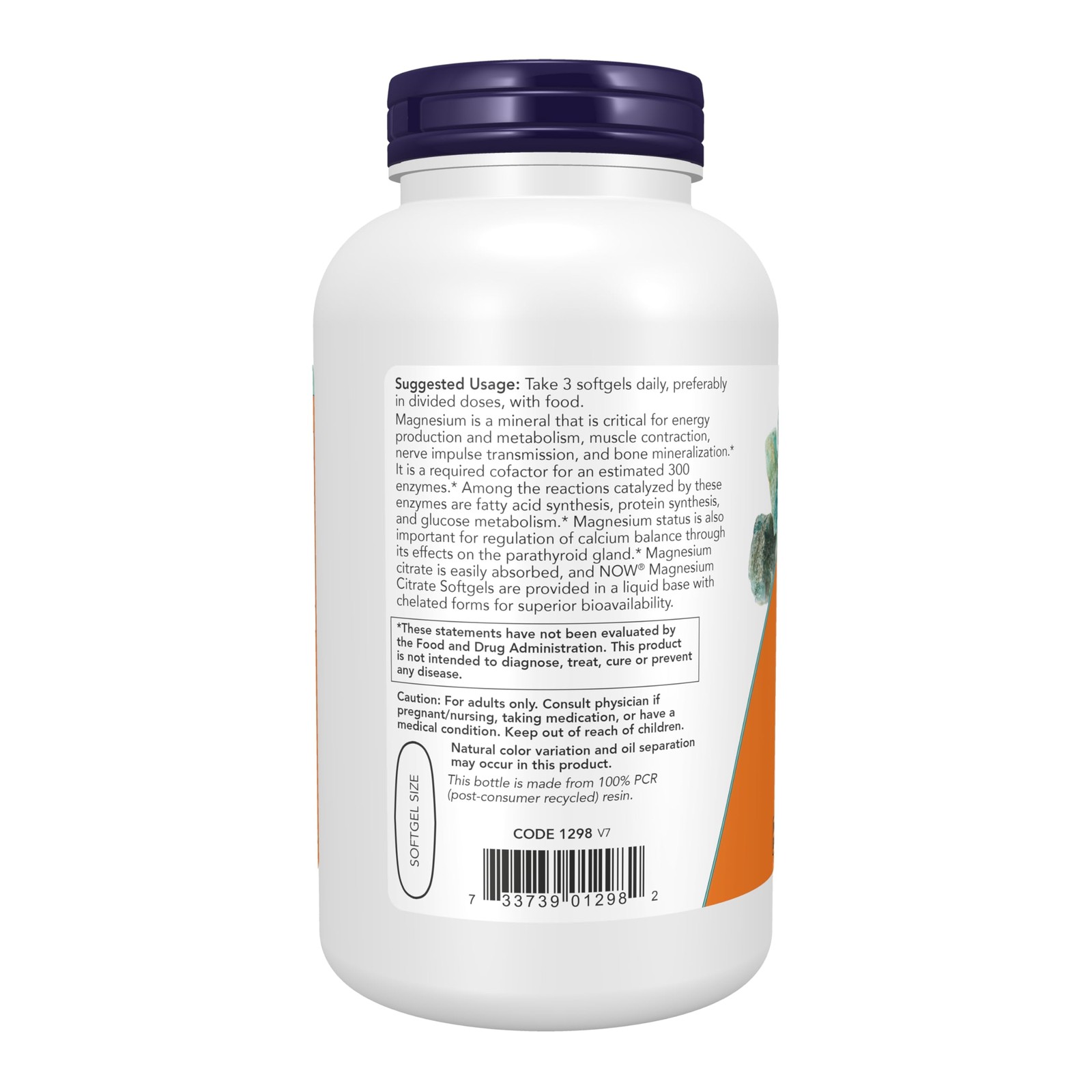 NOW Supplements, Magnesium Citrate, With 180 Count (Pack of 1), Light Yellow