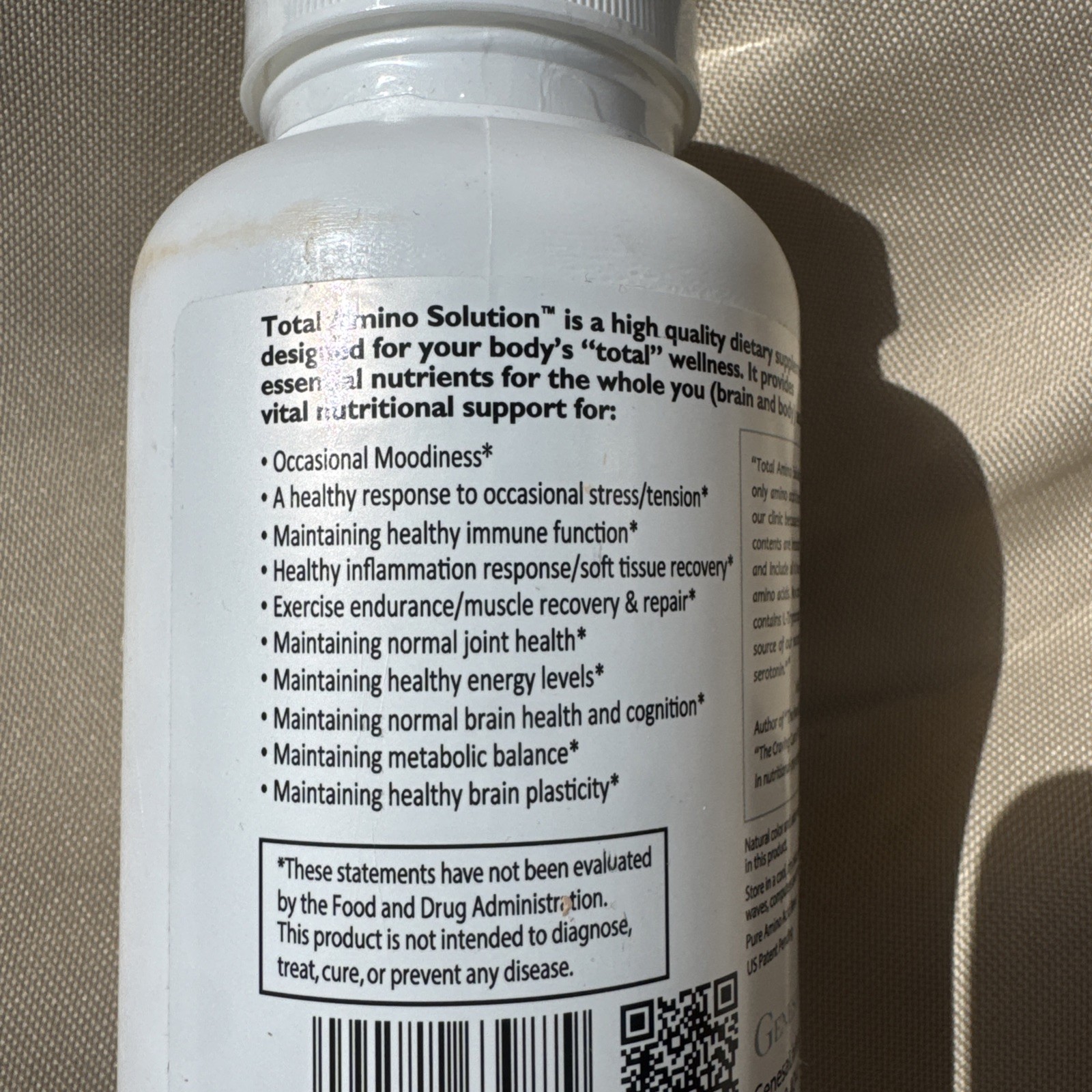 Sealed Total Amino Solution Supplement 180 Caps New Genesa