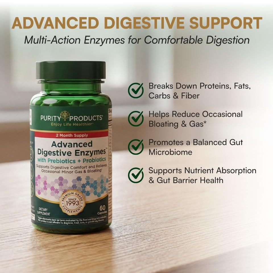 Purity Products Advanced Digestive Enzymes with 60 Count (Pack of 1)