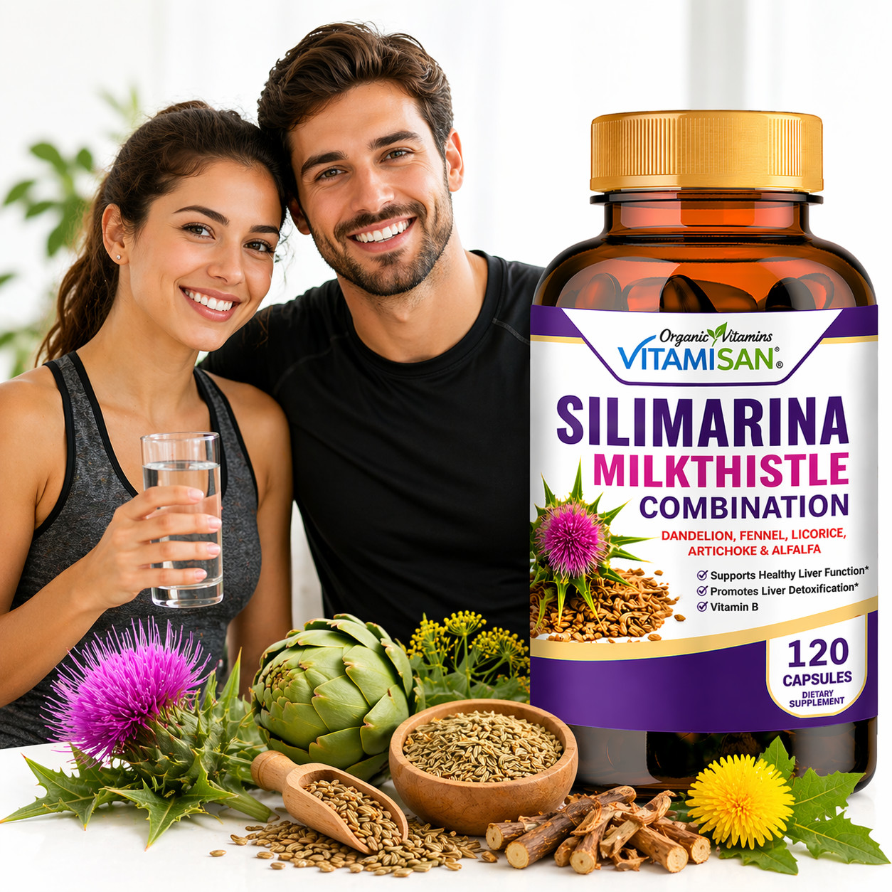 Liver Cleanser, Detox support Silymarin Milk Thistle 120 cleanse support 1448mg