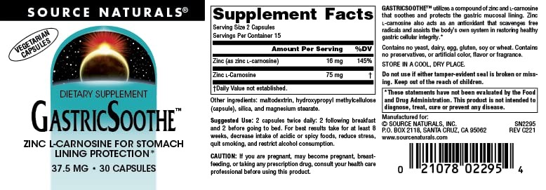 Source Naturals GastricSoothe Zinc L-Carnosine* – 30 30 Count (Pack of 1)