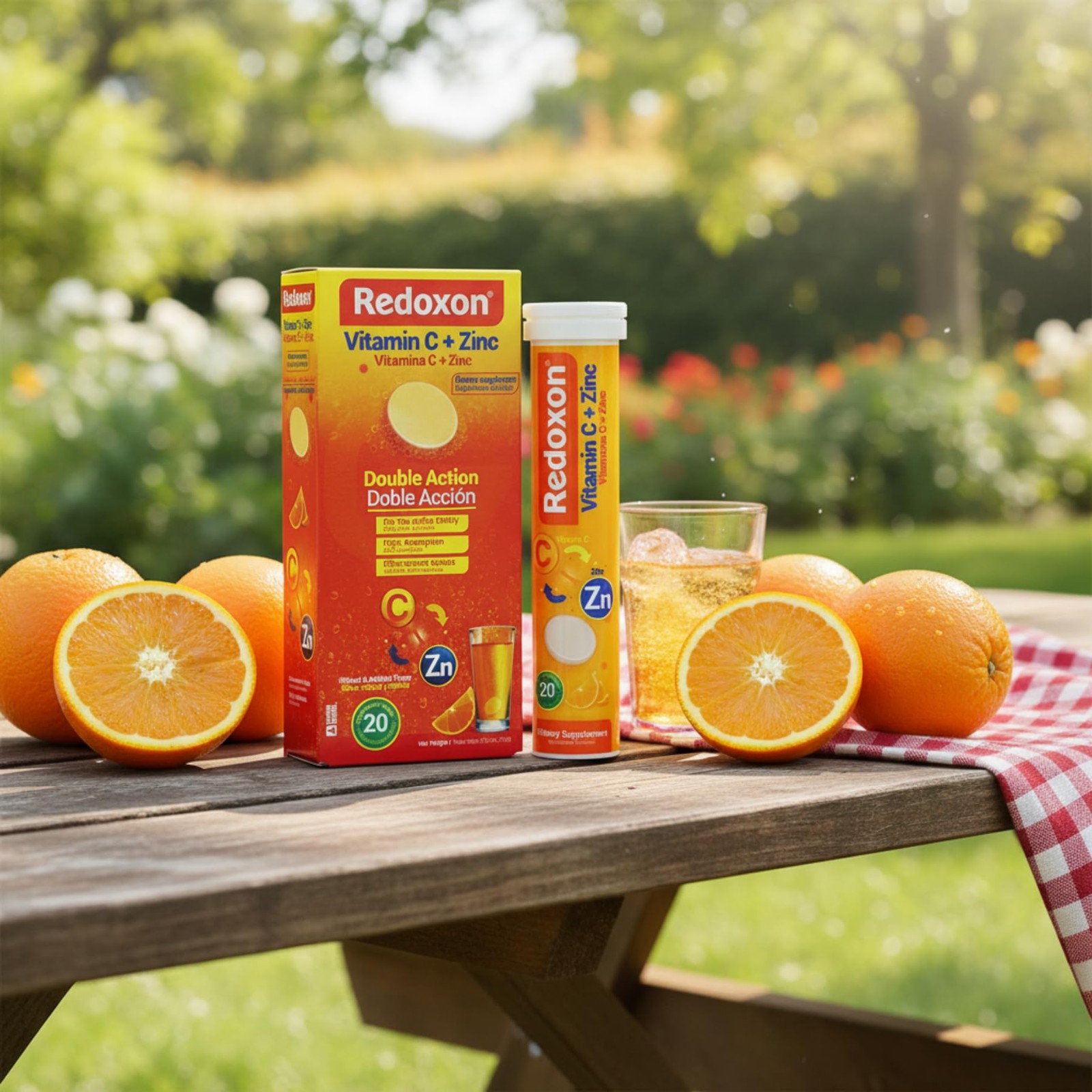 Redoxon Vitamin C + Zinc, Effervescent Tablets 20 Count (Pack of 1), Orange