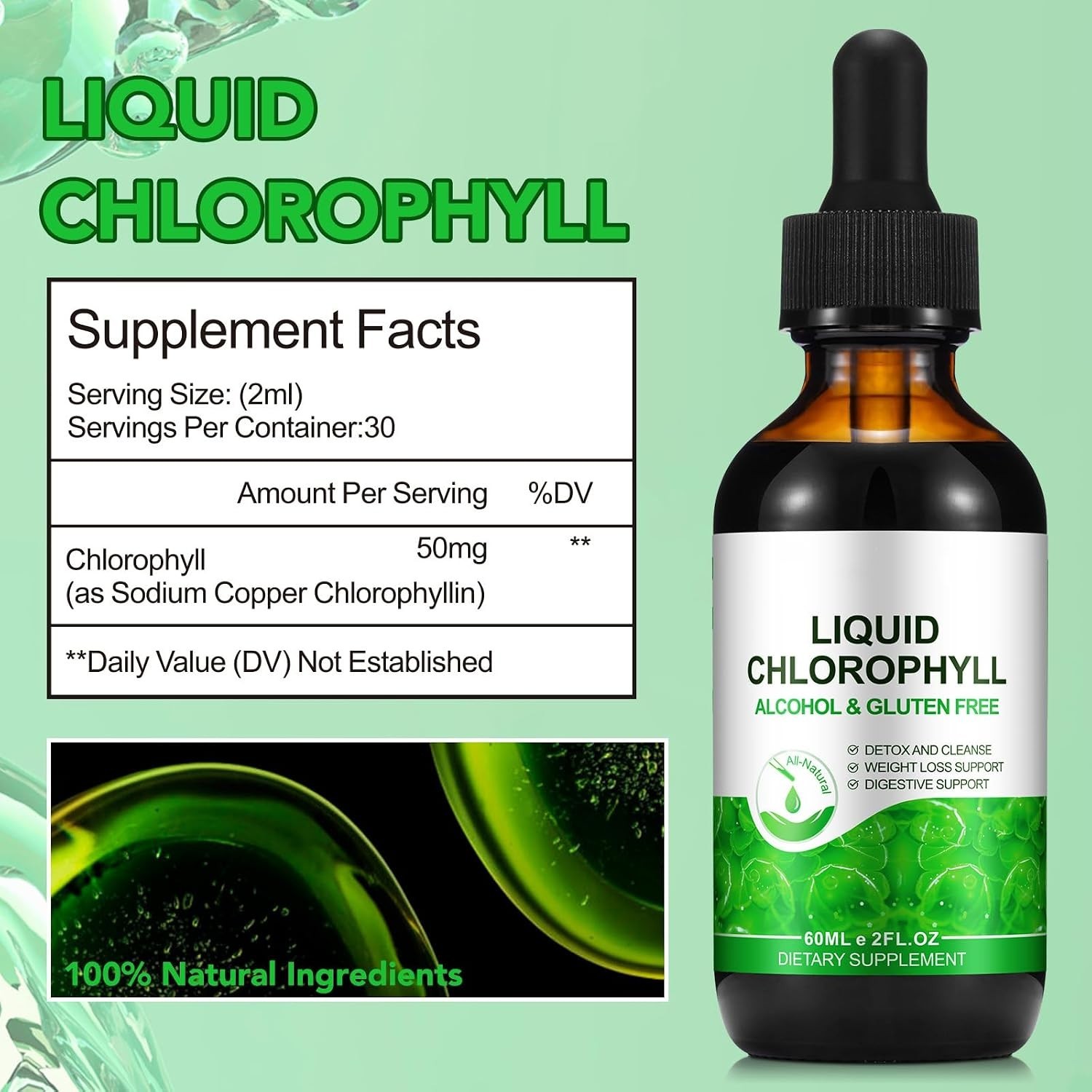 All-Natural Chlorophyll Drops – Supports Odor Balance & Digestive Health 60ml