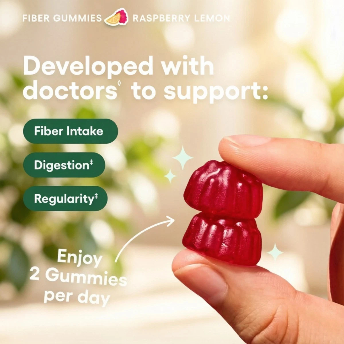 Physician’s CHOICE Fiber Gummies 60ct Raspberry Lemon Sugar-Free Exp 02/2028 NEW