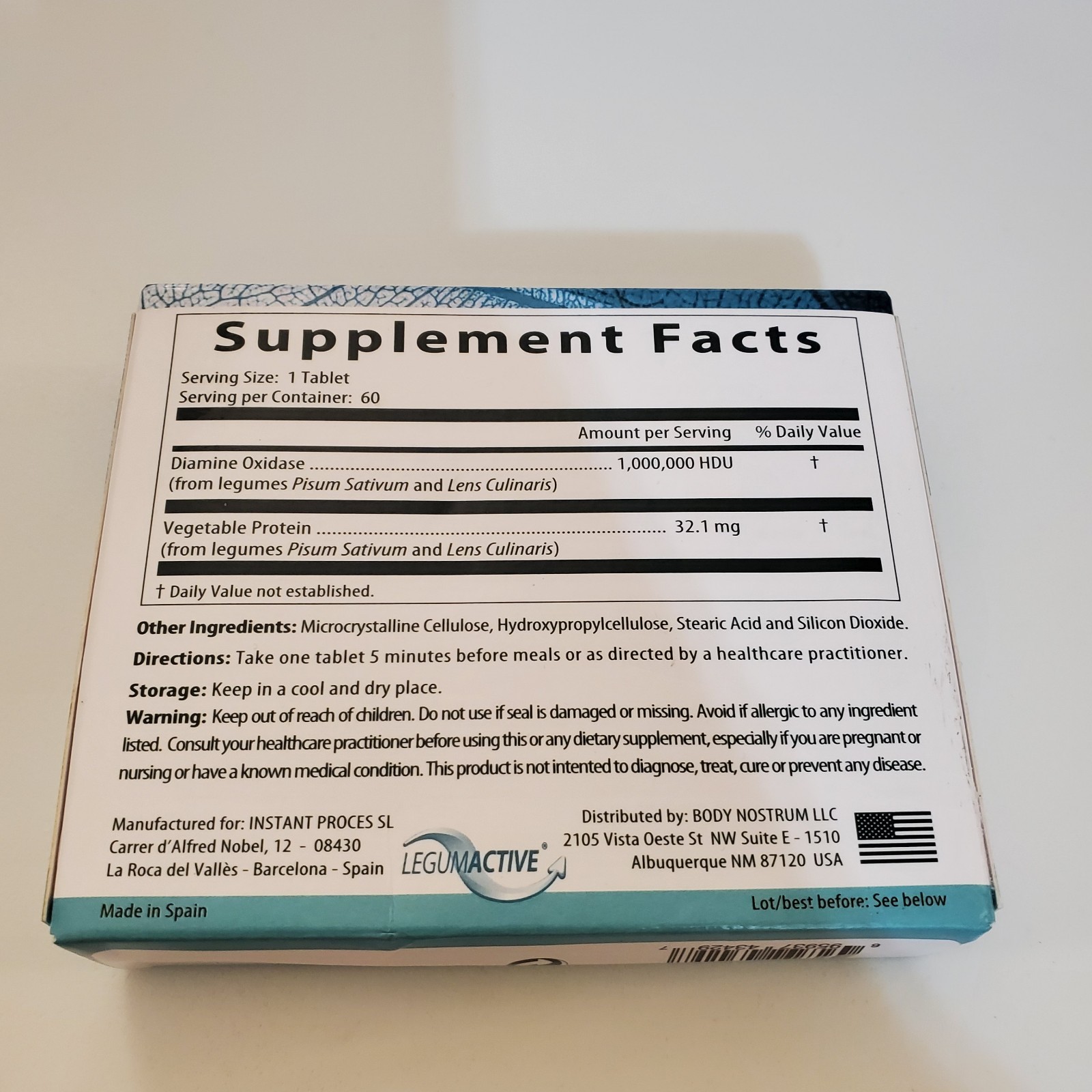 NATURDAO® DAO enzyme 1,000,000 HDU per tablet – DAO Enzyme Supplement 60 tablets